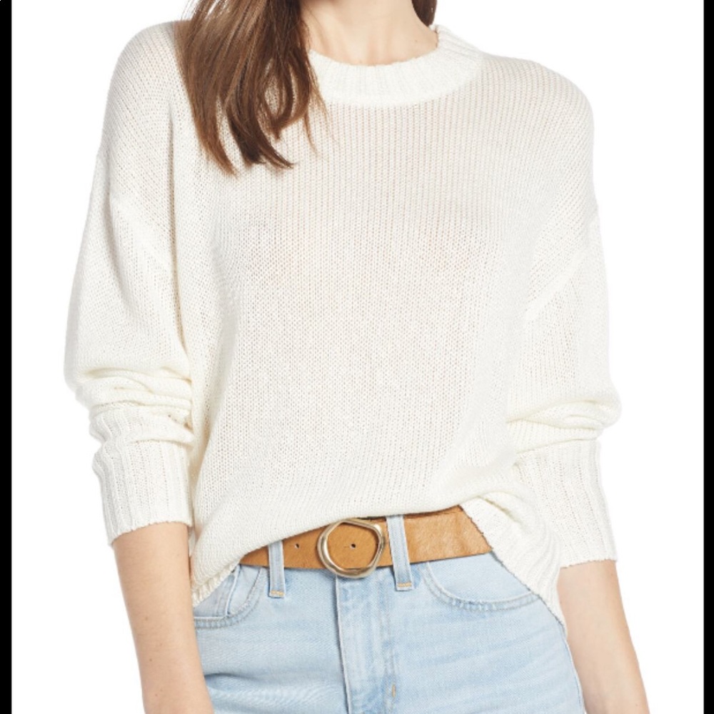 Something Navy White Sweater